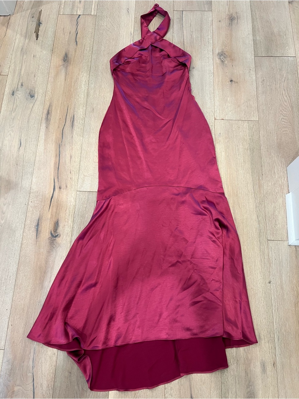 Elliatt Merlot One-Shoulder Satin Gown